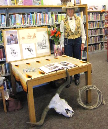 Wendy at the Mariposa Library with Flash T Shirt